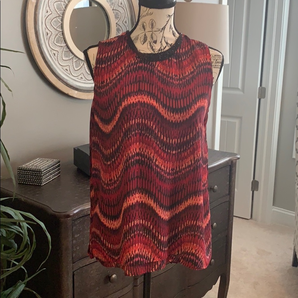 Cache blouse with bead detail